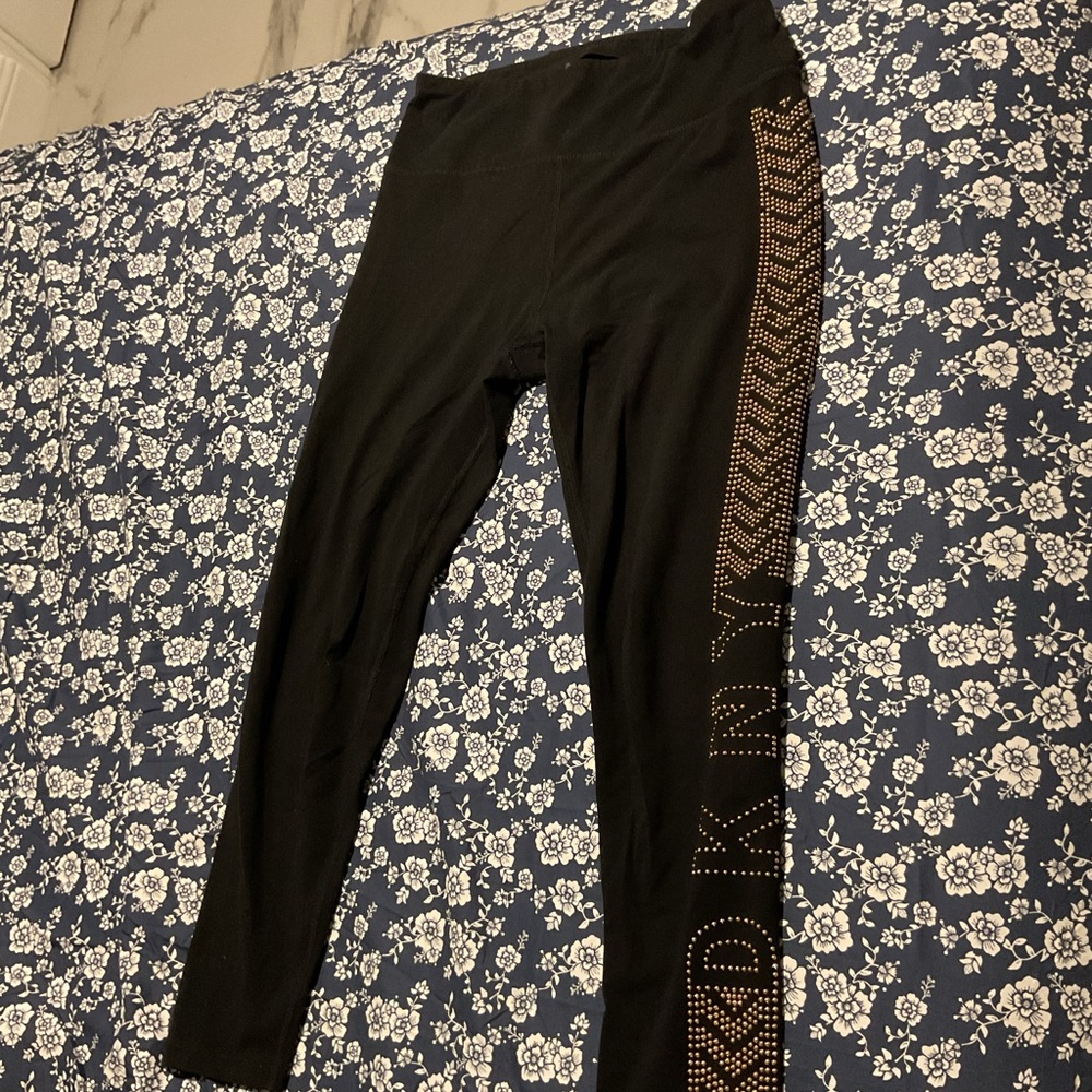 Black Leggings with Gold Accents